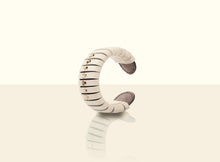 Preorder - Bamboo Calligraphy Bracelet  - Creamy White and Textured Lattice Weave Brown