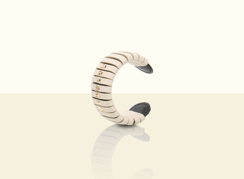 Preorder - Bamboo Calligraphy Bracelet  - Creamy White and Black